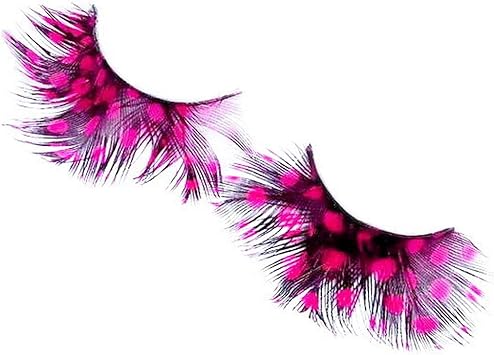 Dorisue Feather Eyelashes Pink Eyelashes With Peacock Butterfly Long Halloween Eyelashes Custome Barbie - Image 3