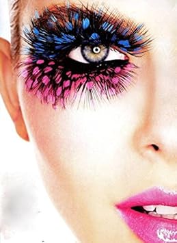 Dorisue Feather Eyelashes Pink Eyelashes With Peacock Butterfly Long Halloween Eyelashes Custome Barbie - Image 5