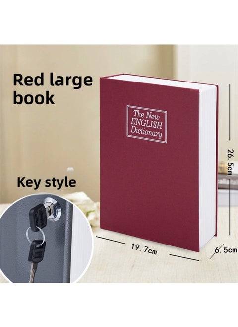 Piggy Bank Book Cute Safe Safe Box Password Box Mini Savings With Lock Iron Box A Generation Of Cross-border-Color:Large Key Red