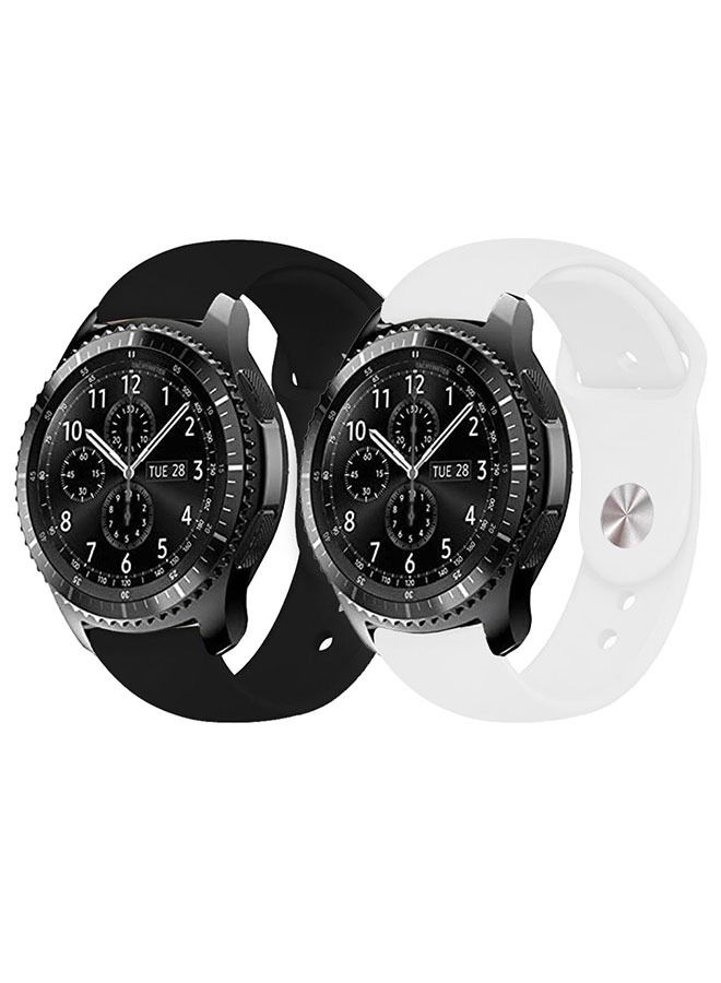 CATANES 2 Pack For 22mm Silicon Watchband Compatible With Samsung Gear S3 Huawei GT/GT2/GT2 Pro Black/White - Image 2