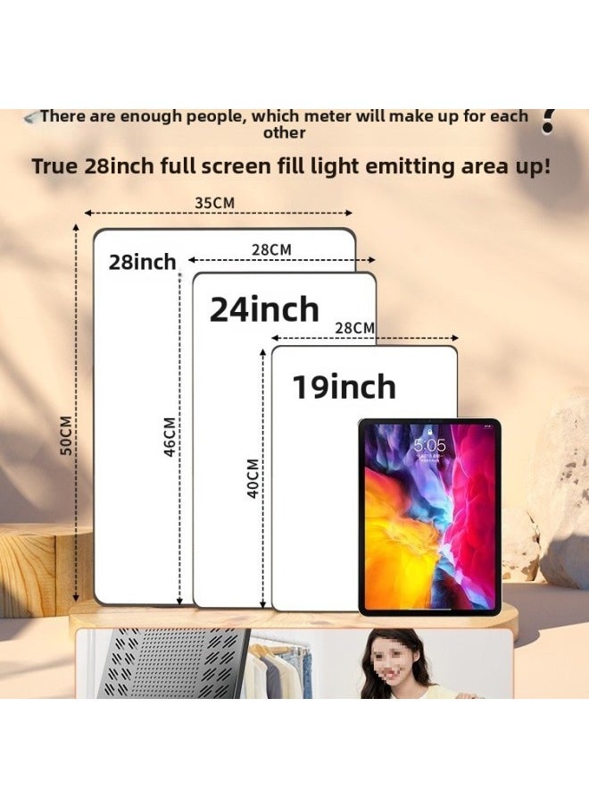 Generic 28 Inch Professional Live Fill Light Anchor LED Photography Square Flat Light Studio Photo Indoor Portrait Beauty-Specifications:【98000lm◆Exclusive Version Brightening 60%] + Floor-standing Overhead Shooting Bracket  - Image 4