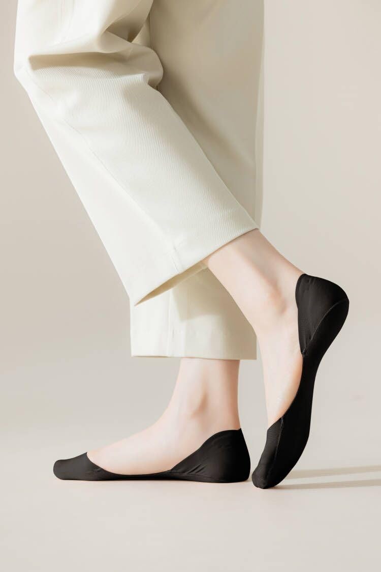 F Flammi No Show Socks Women Non-Slip Invisible Liner Socks Cotton for Flats Heels Pumps Lofers - Image 3