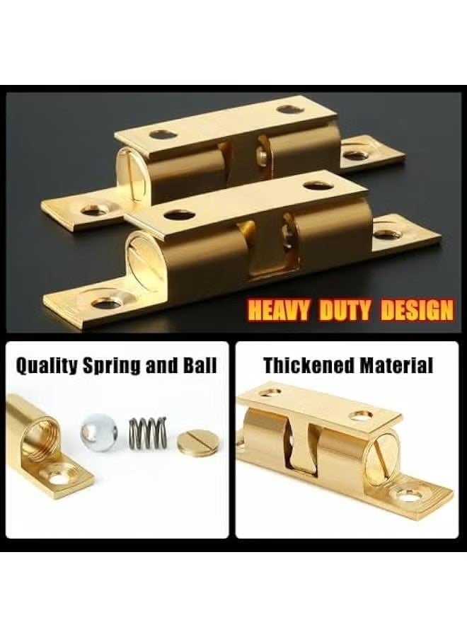 4 قطع مزلاج بكرة شد مزدوجة للخزانة والخزانة وأبواب الأثاث، 40 مم من النحاس الصلب، مزلاج باب قابل للتعديل، مع مسامير التثبيت - Image 3