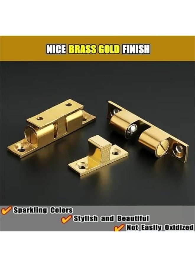 4 قطع مزلاج بكرة شد مزدوجة للخزانة والخزانة وأبواب الأثاث، 40 مم من النحاس الصلب، مزلاج باب قابل للتعديل، مع مسامير التثبيت - Image 5