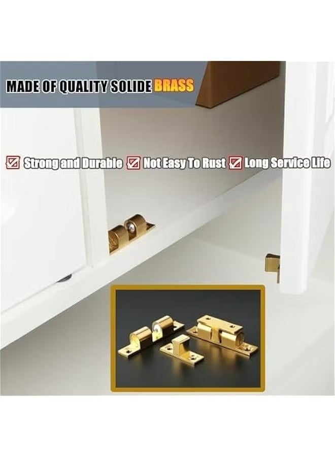 4 قطع مزلاج بكرة شد مزدوجة للخزانة والخزانة وأبواب الأثاث، 40 مم من النحاس الصلب، مزلاج باب قابل للتعديل، مع مسامير التثبيت - Image 2