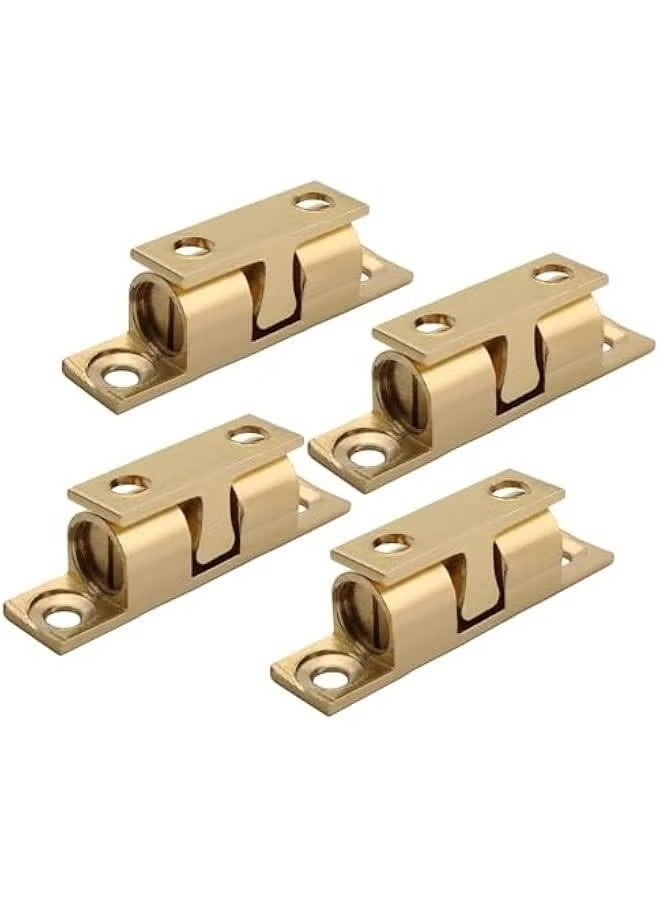 4 قطع مزلاج بكرة شد مزدوجة للخزانة والخزانة وأبواب الأثاث، 40 مم من النحاس الصلب، مزلاج باب قابل للتعديل، مع مسامير التثبيت - Image 1