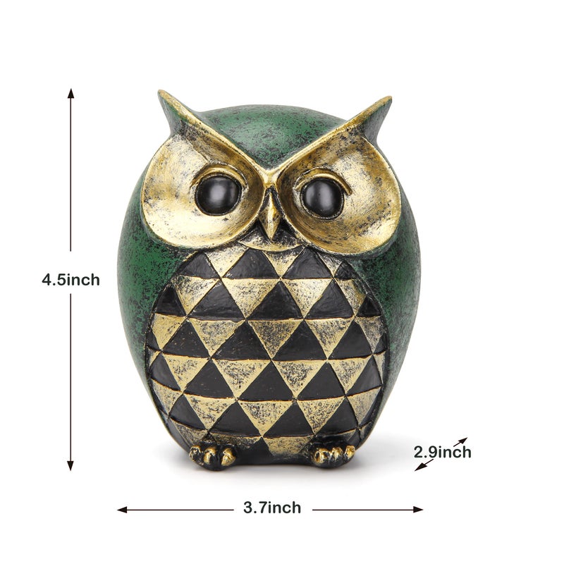 Leekung Owl Statue for Home Decor Accents,Owl Decor for Modern Bathroom Bookshelf Bedroom Mantle Living Room Home Office TV Stand Shelf Boho Decorations,Retro Decor Small Bird Items Gift for Women - Image 2