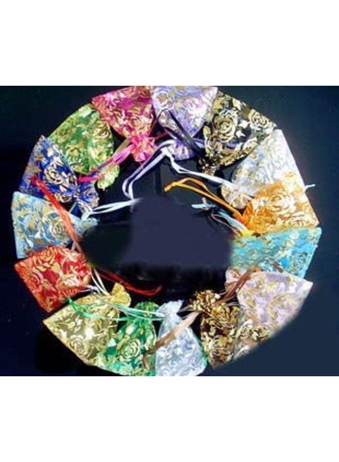 Party Time 100 Pieces Jewelry Organza Bag Drawable Wedding Party Candy Gift Pouches Decoration Packing Supplies 25 X 35 Inches - Image 1