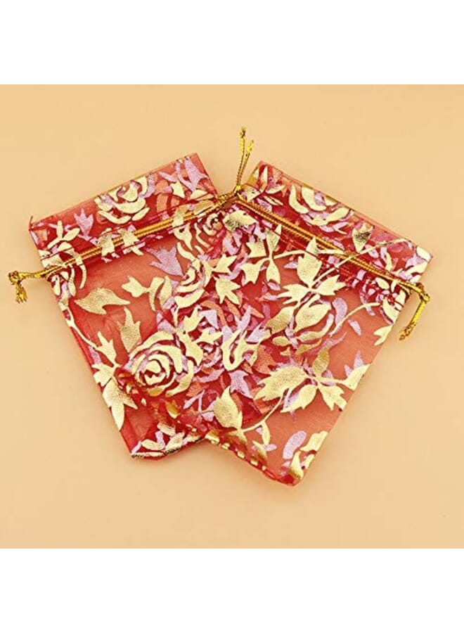 Party Time 100 Pieces Jewelry Organza Bag Drawable Wedding Party Candy Gift Pouches Decoration Packing Supplies 25 X 35 Inches - Image 2