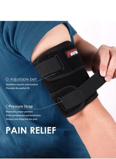 FEATOL Bicep Tendonitis Brace Compression Sleeve Support, Upper Arm Brace Bicep Support Bands for Pain Relief, Muscle Strains and Inflammation, Tricep/Bicep Wrap for Men and Women  - Image 2