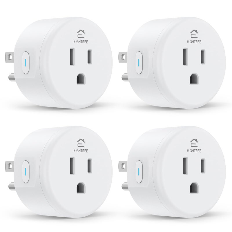 EIGHTREE Smart Plug, WiFi Outlet Works with Alexa & Google Home, Smart Home Socket with Remote Control & Timer Function, 2.4GHz WiFi Only, 4 Packs - Image 1