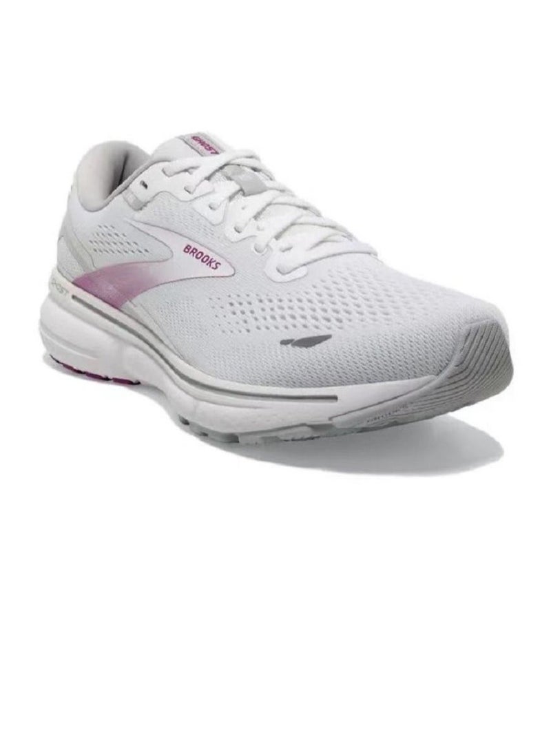 Brooks 【Back To School】Ghost 15 Cushioning Professional Men and Women  Running Shoes White/Pink  - Image 2