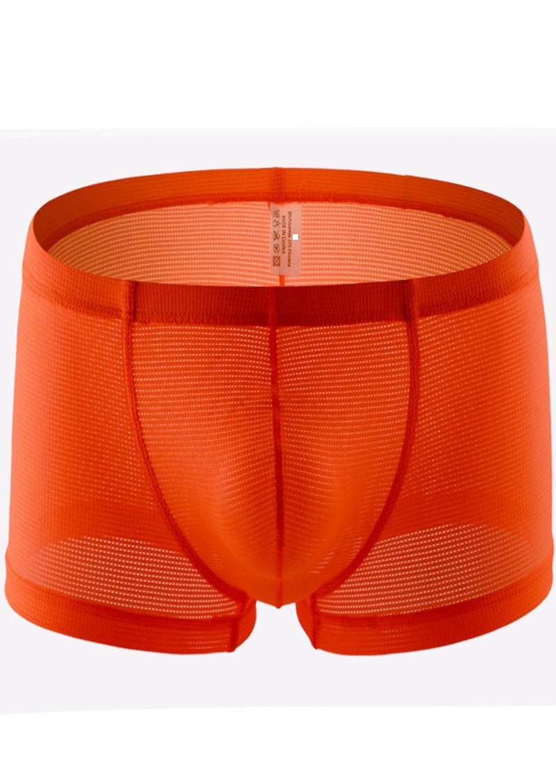 Loquat Men's Low Waist Underwear Briefs Orange 