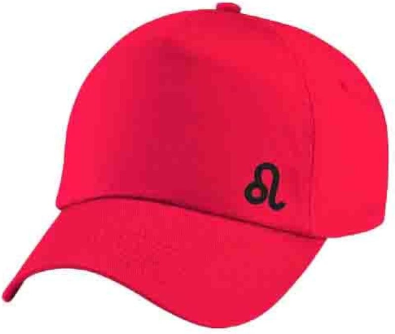 Red Cap with Leo zodiac Black Color Logo