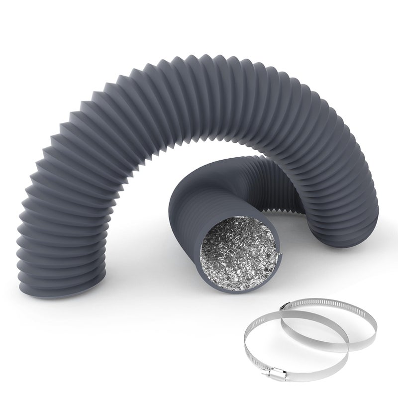 InfiniPower 3Inch Aluminum Ducting Dryer Vent Hose HeavyDuty ThreeLayer Protection 8Feet Long for Heating Cooling Ventilation and Exhaust Gray - Image 2
