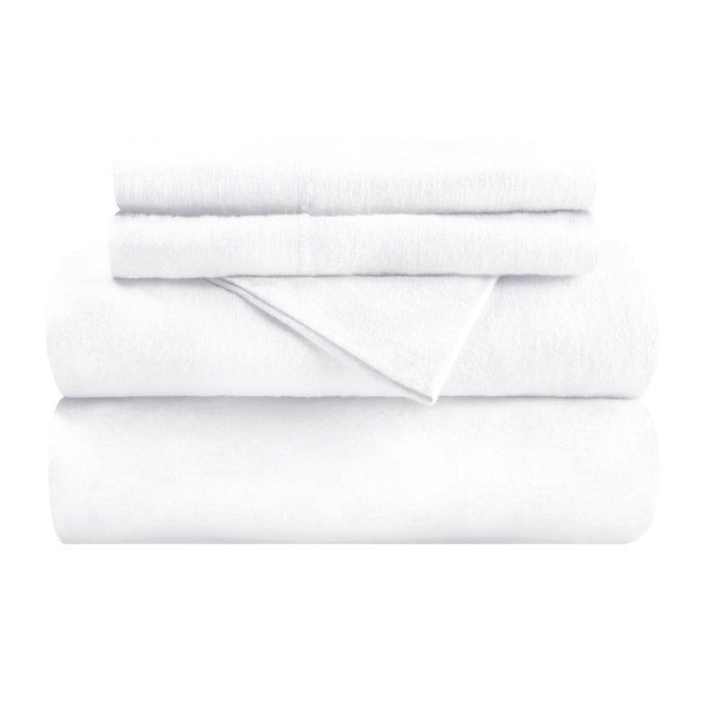 SUPERIOR FlannelSH Sheet Set King White