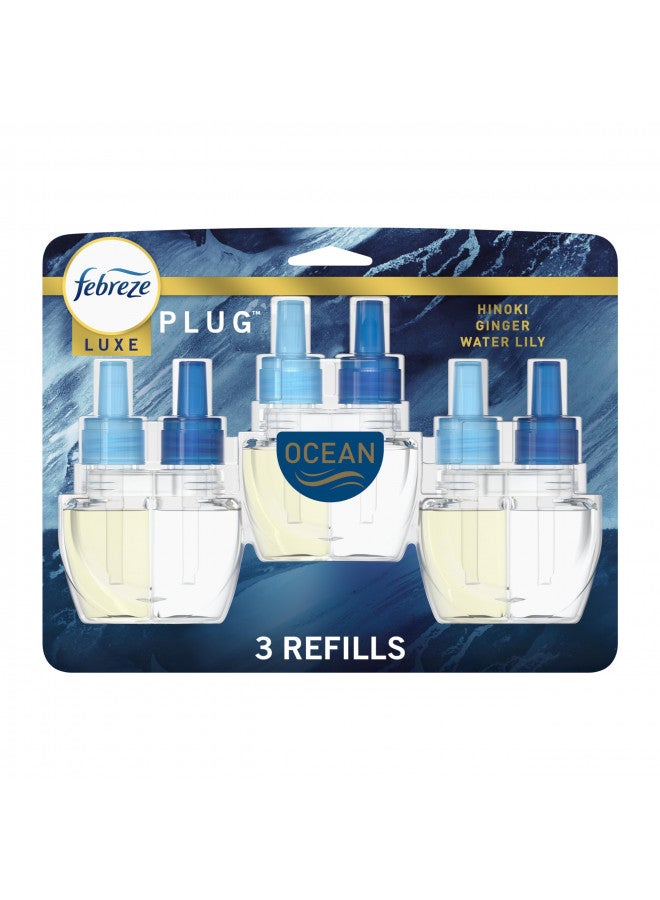 febreze Febreze Plug in Air Fresheners, Ocean, Odor Fighter for Strong Odors, Scented Oil Refill (3 Count) - Image 1