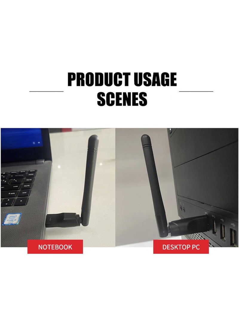 Generic Wireless WiFi Adapter with External Antenna, MT7601 Network Chip, 2dB Noise Rate, High-Speed Data Transfer for PC  - Image 3