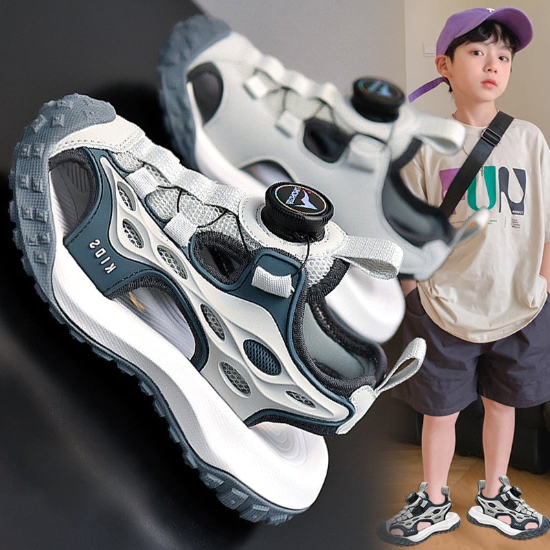 Sandals Boy'S Summer Children'S Sports Beach Shoes Big Boy'S Soft Sole Sandals - Image 2