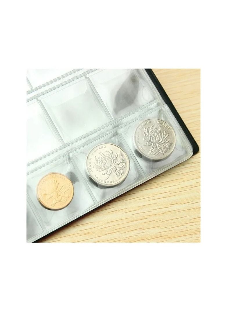 1-Piece Coins Holder,Store 240 Coins Portable Album,Coin Storage Book Case Folder Collection,Colour Blue