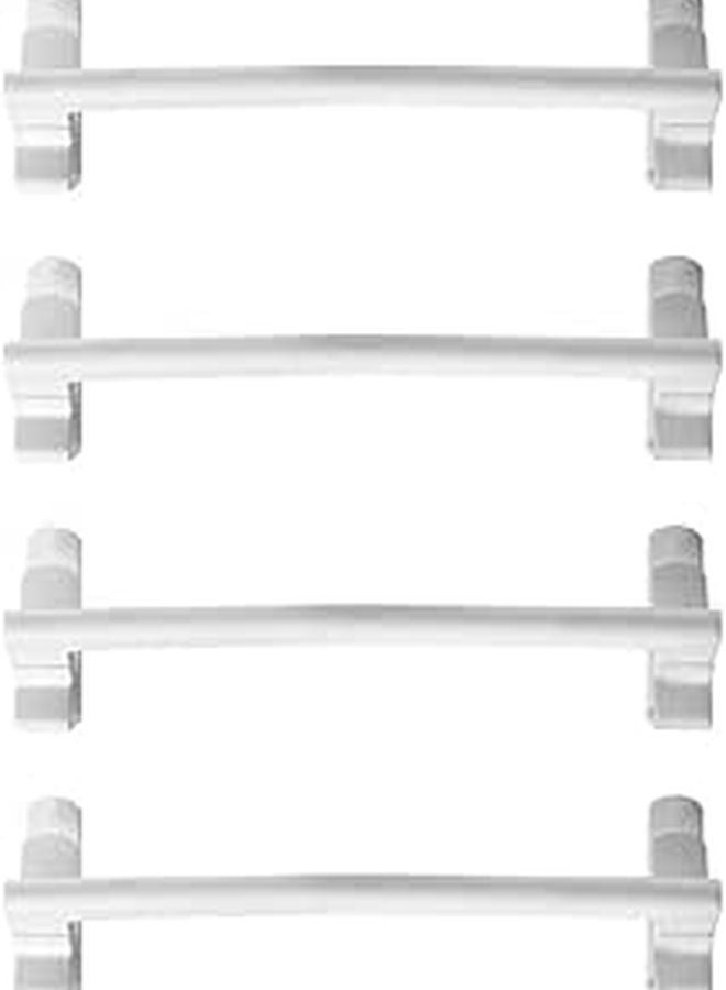 4Pcs White Plastic Over Cabinet Towel Rack Single Layer Holder Organizer For Bathroom Kitchen Door Storage - Image 1