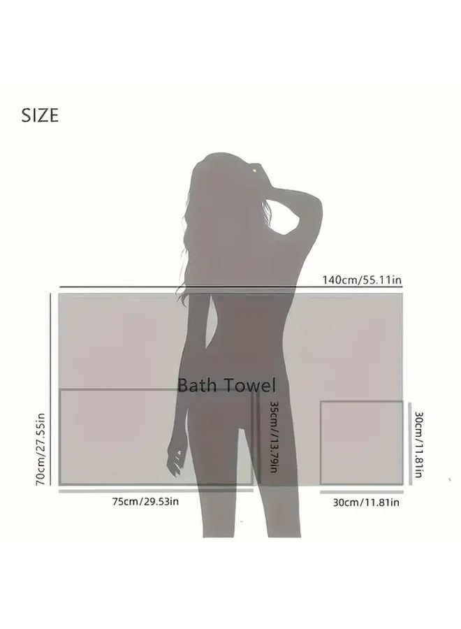 Gray Stripes Microfiber Towels Set Quick Dry Absorbent Lightweight for Beach Pool Travel Hotel Home - Image 3