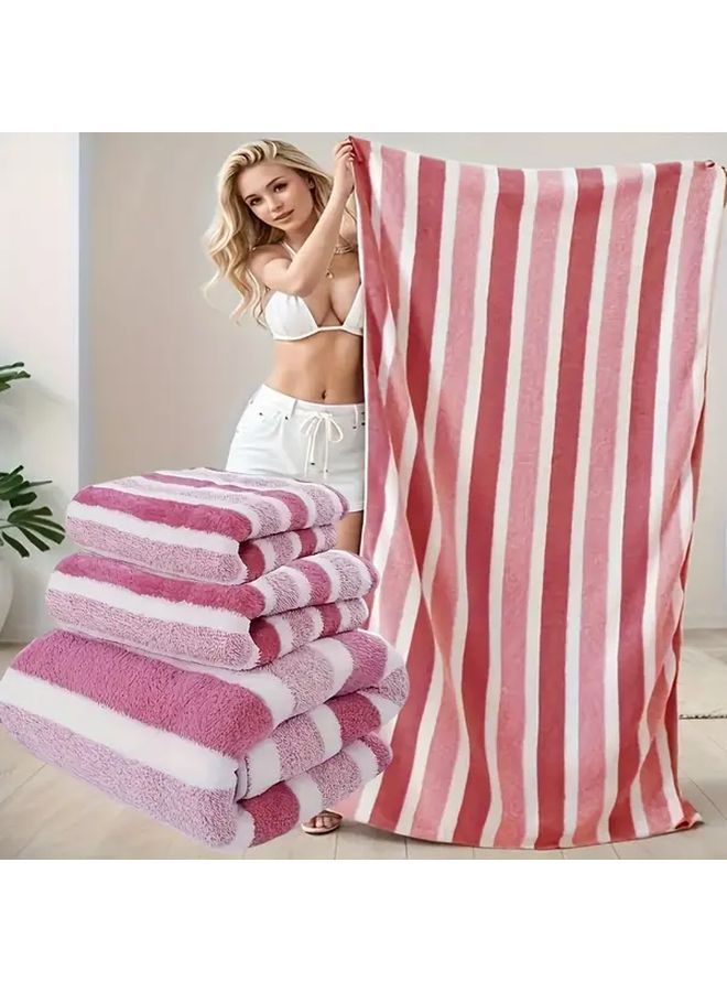 Gray Stripes Microfiber Towels Set Quick Dry Absorbent Lightweight for Beach Pool Travel Hotel Home - Image 4