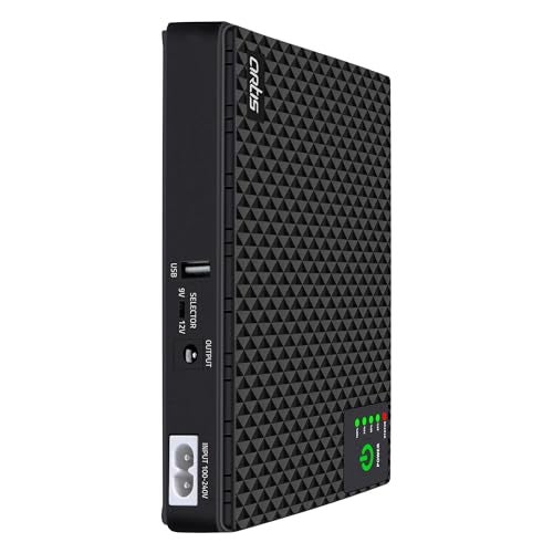 Artis AR-MINIDC-2 Mini UPS for WiFi Router/Modem/Set top Box Devices. 8800mAh Battery Supports 9V/12V-1A/1.5A/2A Routers. USB Port for Phone Charging, Battery Level Indicators. BIS Certified - Image 1