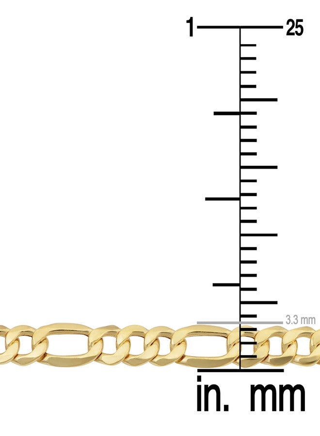 Kooljewelry سوار فيغارو من الذهب الأصفر عيار 14 قيراط مملوء (3.3 مم، 8.5 بوصة) - Image 3