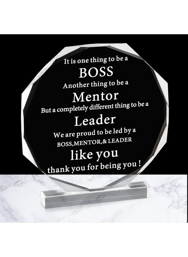Boss Gifts Acrylic Boss Day Gifts for Men Women Office Gifts for Boss Leader Going Away Gift for Boss Appreciation Plaque Funny Work Gifts Acrylic Male Boss Desk Sign Birthday Paperweig  - Image 1