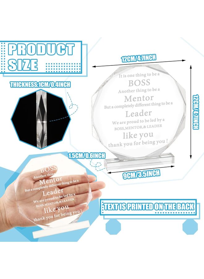 Boss Gifts Acrylic Boss Day Gifts for Men Women Office Gifts for Boss Leader Going Away Gift for Boss Appreciation Plaque Funny Work Gifts Acrylic Male Boss Desk Sign Birthday Paperweig  - Image 2