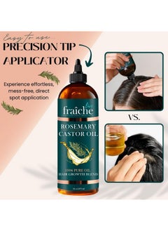 Live Fraiche Live Fraiche Rosemary Castor Oil for Hair Growth Oil (16oz) Natural Hair Growth Serum - Pure Castor Oil with Rosemary Oil for Hair Growth and Thickening - Reduce Hair Loss & Promote a Healthy Scalp  - Image 4