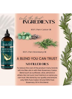 Live Fraiche Live Fraiche Rosemary Castor Oil for Hair Growth Oil (16oz) Natural Hair Growth Serum - Pure Castor Oil with Rosemary Oil for Hair Growth and Thickening - Reduce Hair Loss & Promote a Healthy Scalp  - Image 5