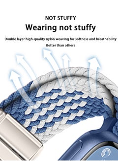 X-level Bands Compatible With Apple Watch 38mm 40mm 41mm Series 9/8/7/SE/6/5/4/3/2/1/IWatch Hermès Men Women Braided Nylon Sport Band Adjustable Elastics Magnetic Buckle Straps  - Image 3