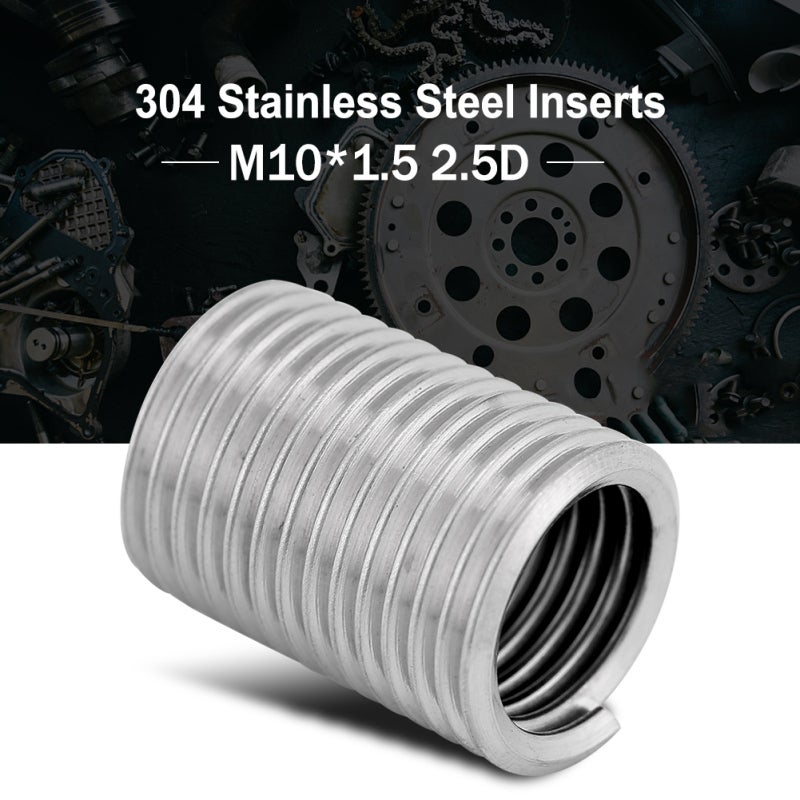 Thread Repair Kit: Stainless Steel Wire Screw Sleeve - Vibration Resistant Even Load Distribution - For Automotive Aircraft Mechanized Fastener Repair - Image 2