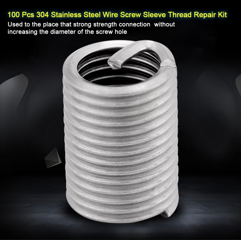 Thread Repair Kit: Stainless Steel Wire Screw Sleeve - Vibration Resistant Even Load Distribution - For Automotive Aircraft Mechanized Fastener Repair - Image 3