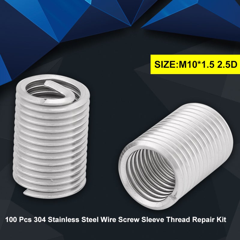 Thread Repair Kit: Stainless Steel Wire Screw Sleeve - Vibration Resistant Even Load Distribution - For Automotive Aircraft Mechanized Fastener Repair - Image 4
