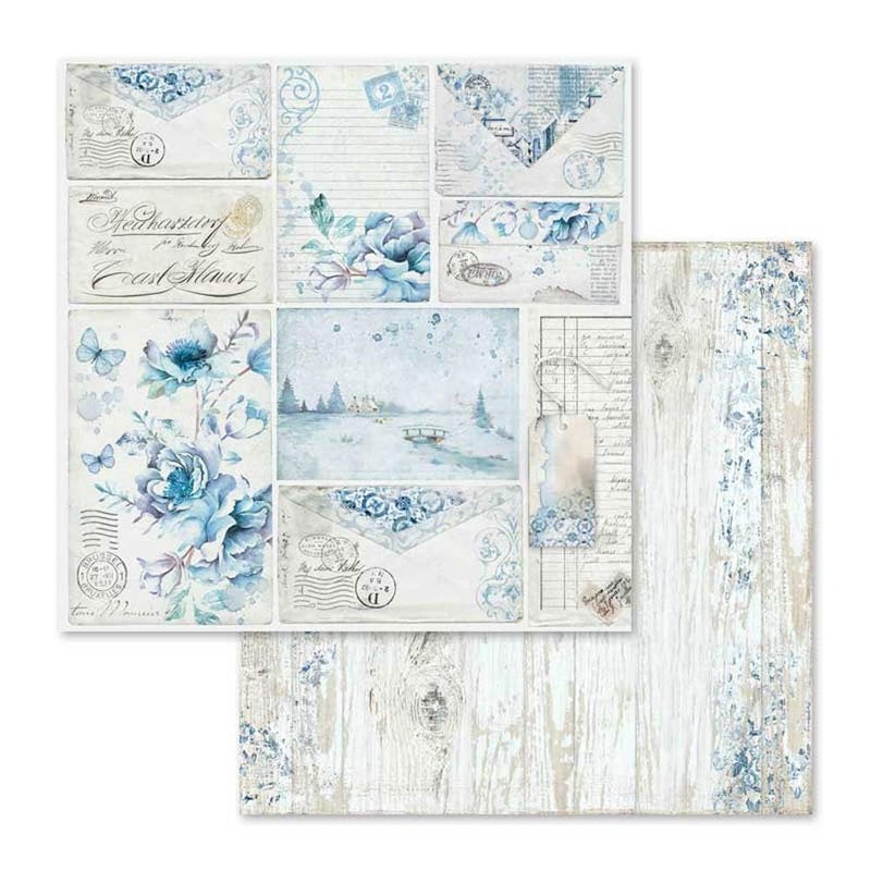 Stamperia International KFT Block 10 sheets - Double Face Blue Land, 30.5 x 30.5 (12" x 12"), Multicoloured - Image 5