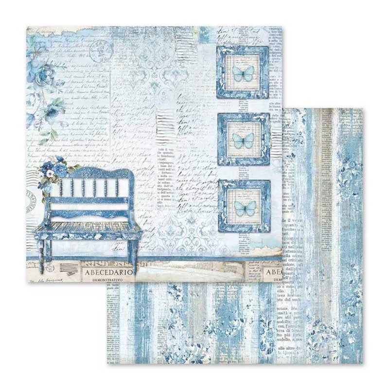 Stamperia International KFT Block 10 sheets - Double Face Blue Land, 30.5 x 30.5 (12" x 12"), Multicoloured - Image 4