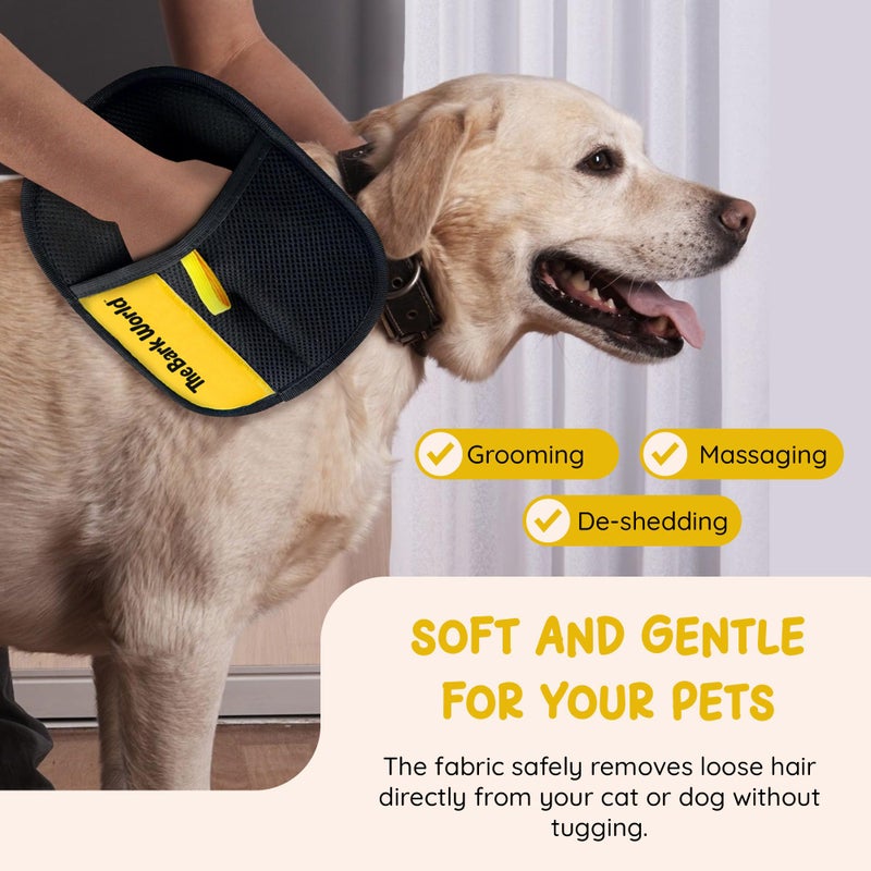 The Bark World Pet Hair Removal Gloves 2-Pack - Electrostatic Reusable Fur Remover Mitts for Cat & Dog Hair - Washable Lint Remover for Couch, Clothes, Car & Pet Beds - Image 3