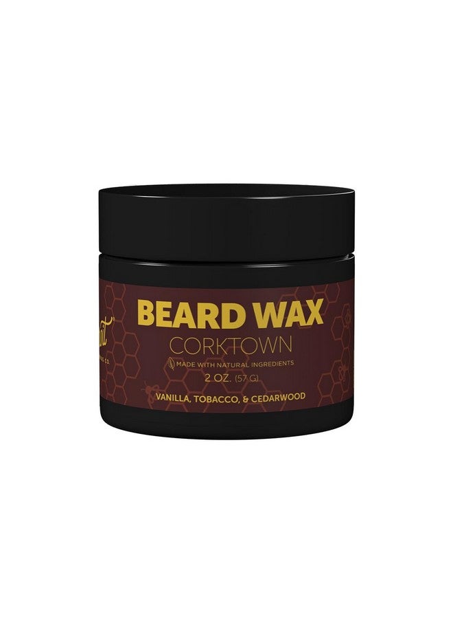 Detroit Grooming Co. Beard Wax - All-Natural, Strong Hold with Sweet Almond & Sunflower Oil, Vitamin E - Corktown Scent (Vanilla, Tobacco, Cedarwood) - 2oz