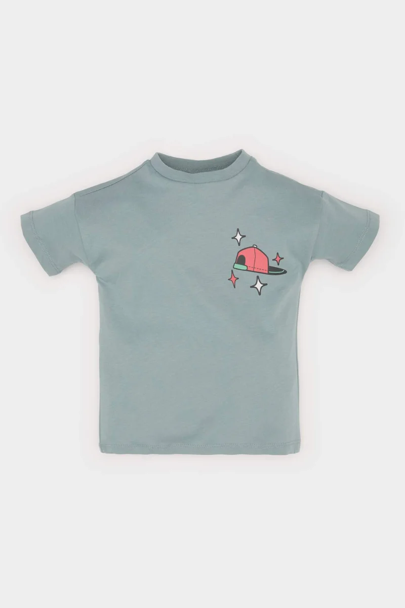 ديفاكتو Baby Boy Regular Fit Skateboard Printed Short Sleeve T-shirt