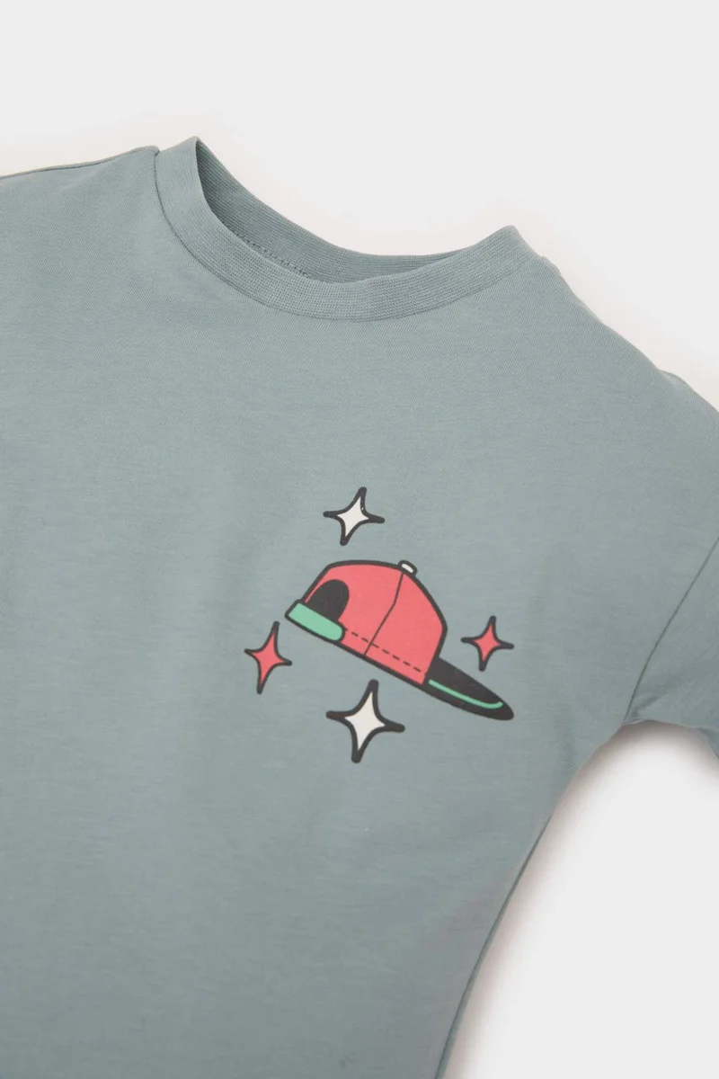 ديفاكتو Baby Boy Regular Fit Skateboard Printed Short Sleeve T-shirt
