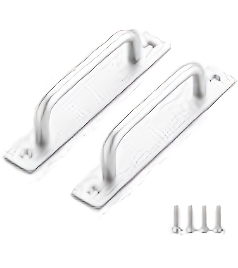 Silvery Barn Door Handle Cabinet Handle with Mounting Screws Minimalist Modern Design Easy to Install on Barn Doors Wardrobes Drawers Garages Cabinets Structurally Durable Garage Door Hardware Smooth Metal Surface Polished Ends - Image 5