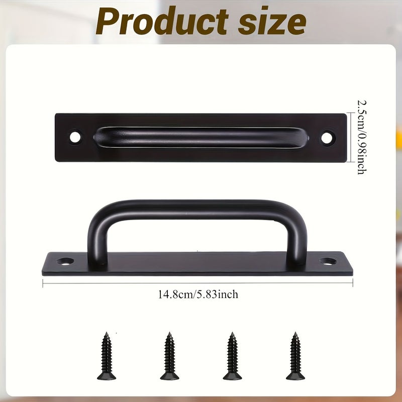 Silvery Barn Door Handle Cabinet Handle with Mounting Screws Minimalist Modern Design Easy to Install on Barn Doors Wardrobes Drawers Garages Cabinets Structurally Durable Garage Door Hardware Smooth Metal Surface Polished Ends - Image 4