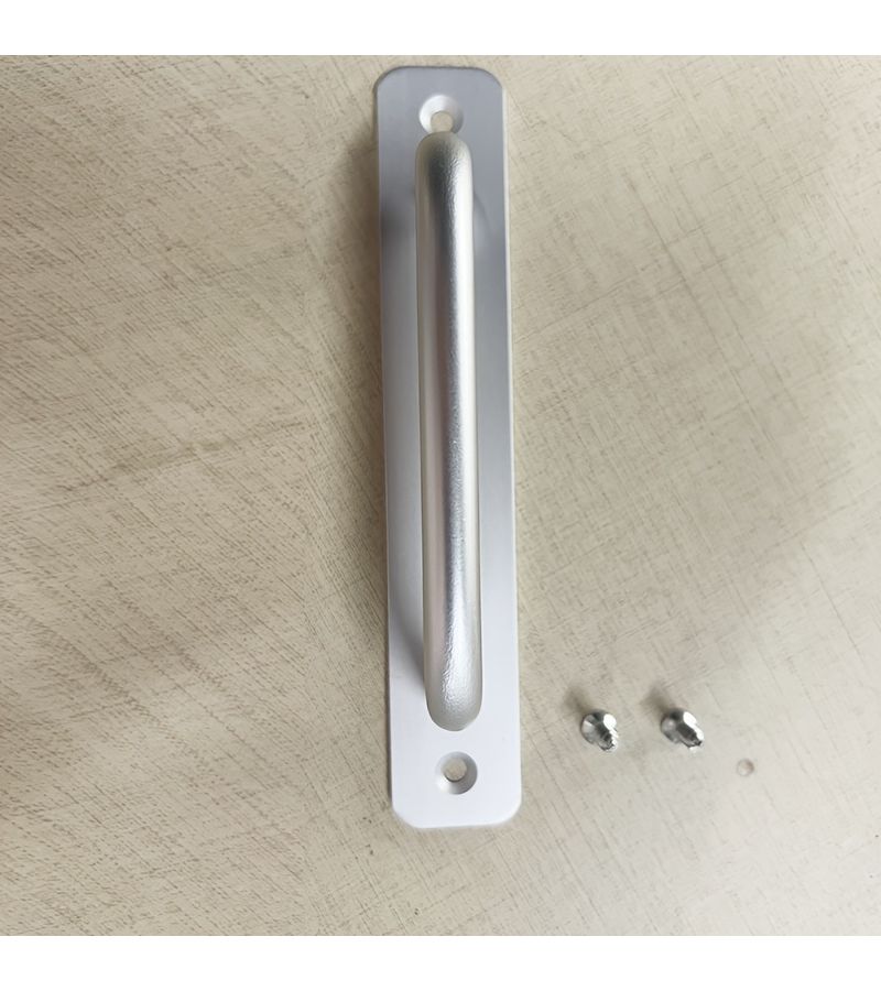 Silvery Barn Door Handle Cabinet Handle with Mounting Screws Minimalist Modern Design Easy to Install on Barn Doors Wardrobes Drawers Garages Cabinets Structurally Durable Garage Door Hardware Smooth Metal Surface Polished Ends - Image 1