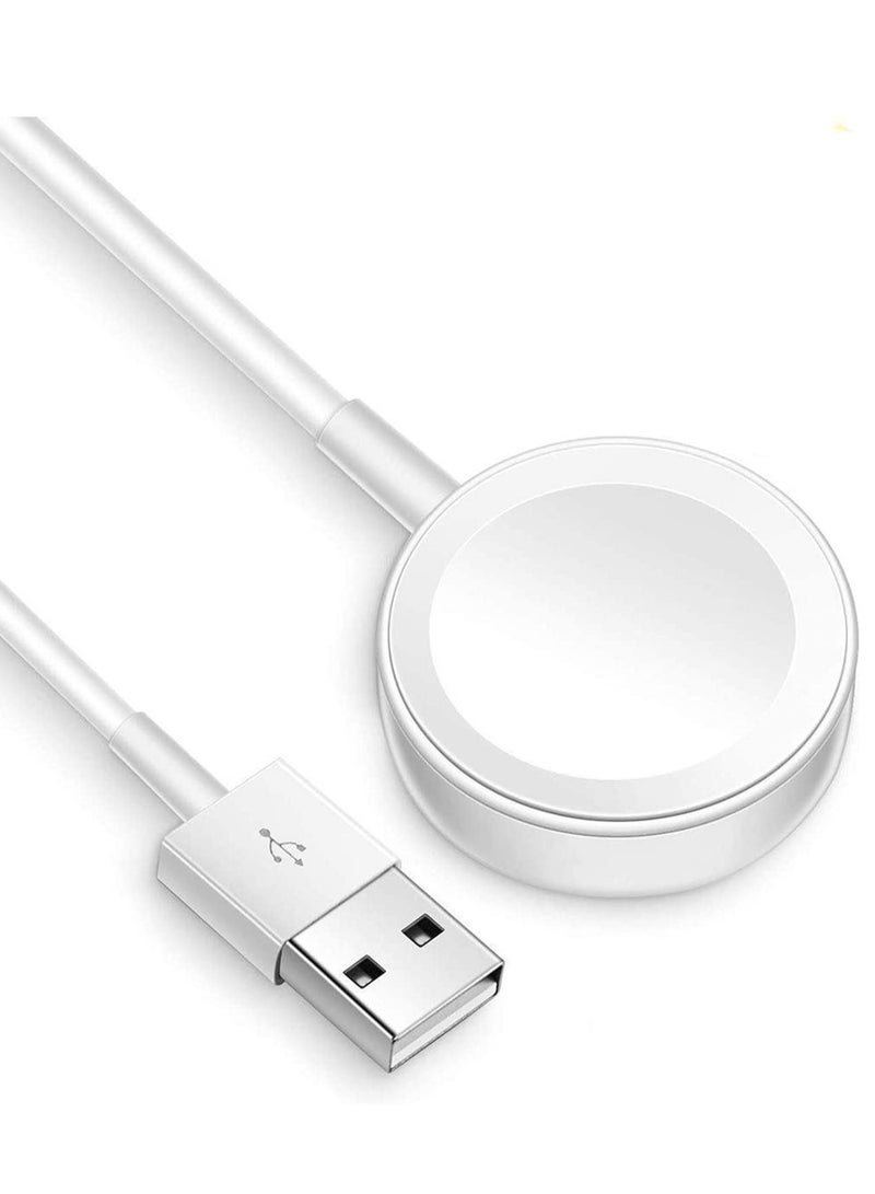 ELTRAZONE Upgrade Magnetic Wireless Charging Compatible with Apple Watch Series 7/6/SE/5/4/3/2/1-White - Image 1