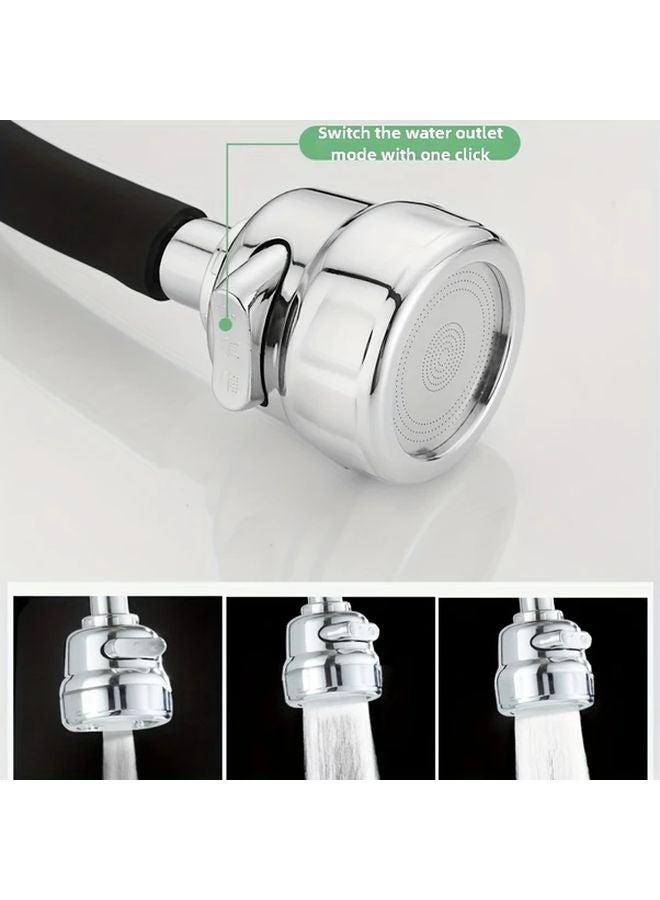 صنبور مطبخ أسود أحادي مثبت على الحائط البارد بثلاث إعدادات مقاومة للرش من الفولاذ المقاوم للصدأ - Image 3