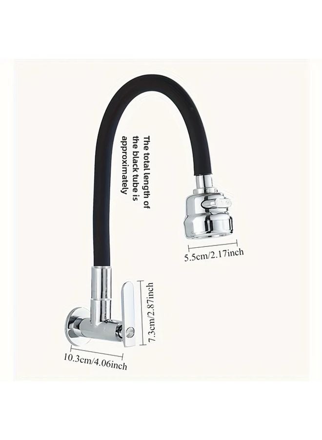 صنبور مطبخ أسود أحادي مثبت على الحائط البارد بثلاث إعدادات مقاومة للرش من الفولاذ المقاوم للصدأ - Image 5