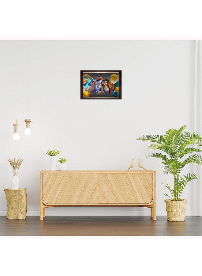 Dharvika Innovations Dharvika Innovations Radha Krishna Photo Frame Big Size Home Decoration with Sparkle Coated Lamination (14x20 Inch) - 20524 - Image 3